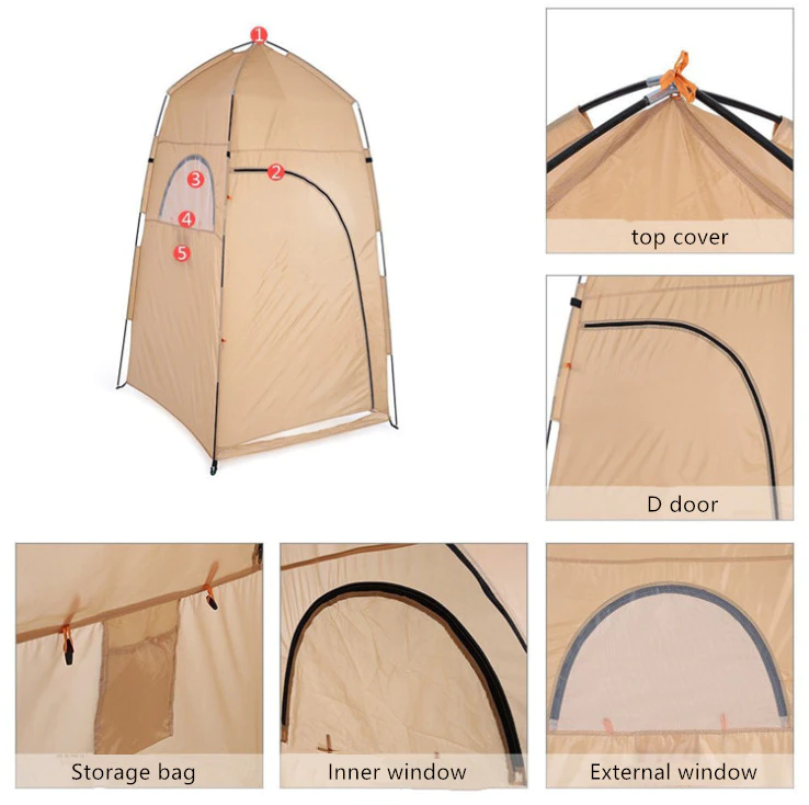 Cheap Goat Tents 2022 Portable Outdoor Camping Tent Shower Tent Bath Changing Fitting Room Tent Shelter Camping Beach Privacy Toilet Camping Tent   